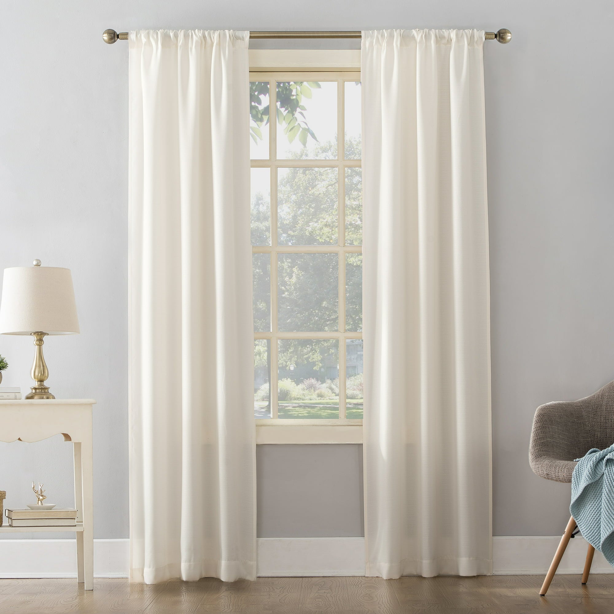 Textured Solid Rod Pocket Curtain Panel, 38 Textured Solid Rod Pocket Curtain Panel, 38